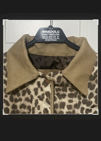 Kahverengi Leopar Desenli Kadın Ceket - Görsel 6