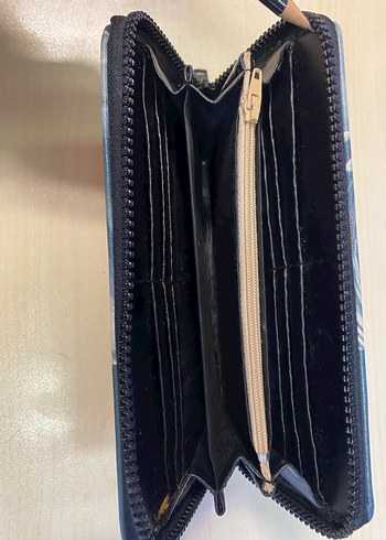 Siyah Deri Fermuarlı Kadın Cüzdanı - Görsel 5