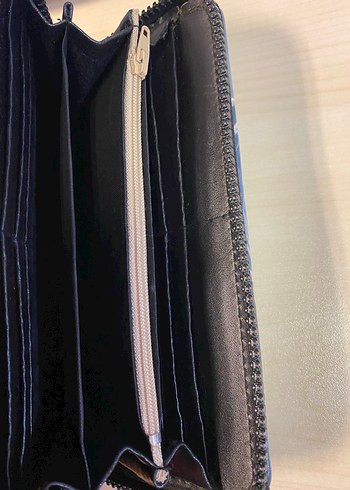 Siyah Deri Fermuarlı Kadın Cüzdanı - Görsel 6