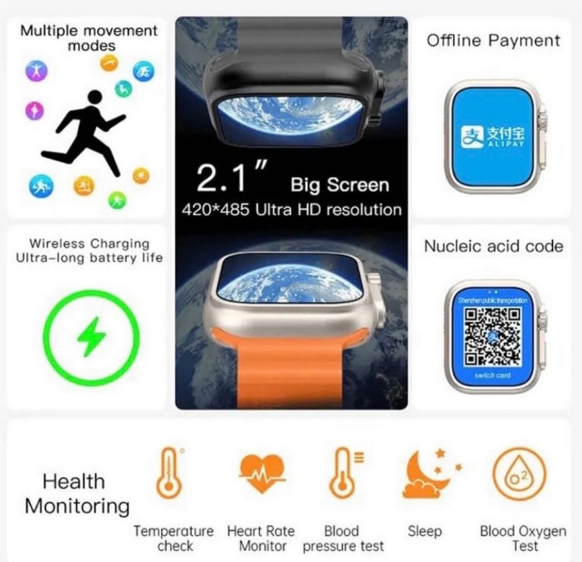 Gri Akıllı Saat Siyah Kayışlı - Görsel 3