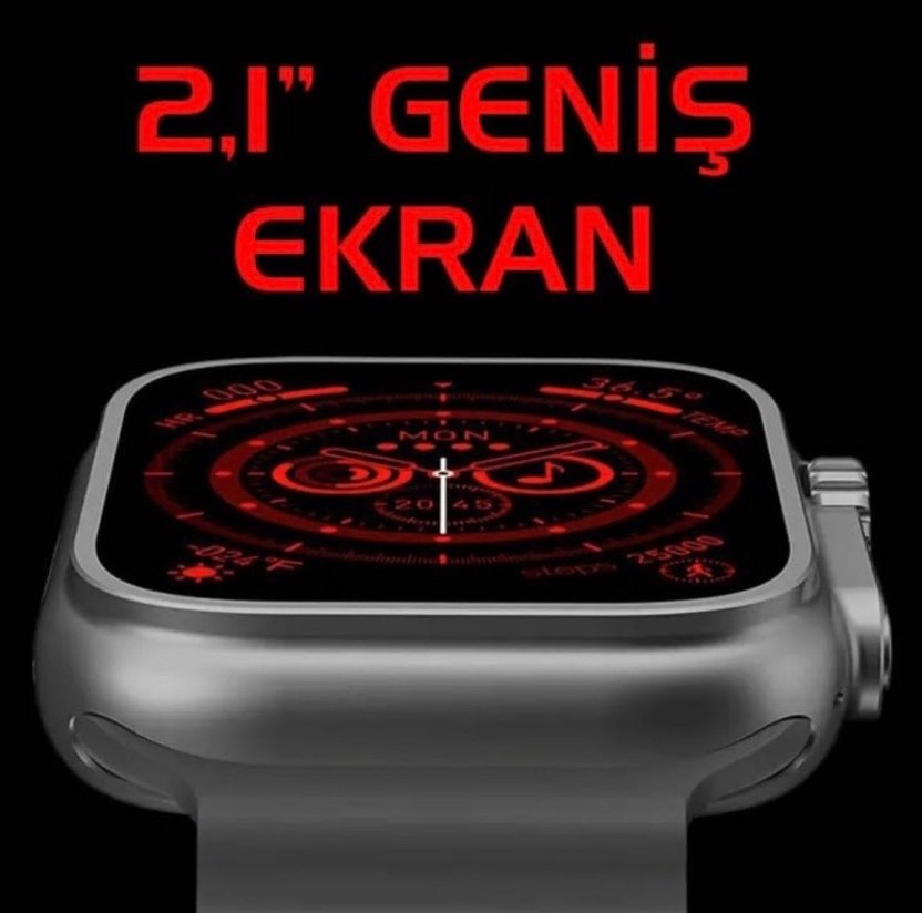 Gri Akıllı Saat Siyah Kayışlı - Görsel 2