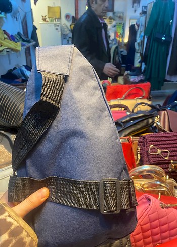 Mavi Gri Baskılı Erkek Omuz Çantası - Görsel 2