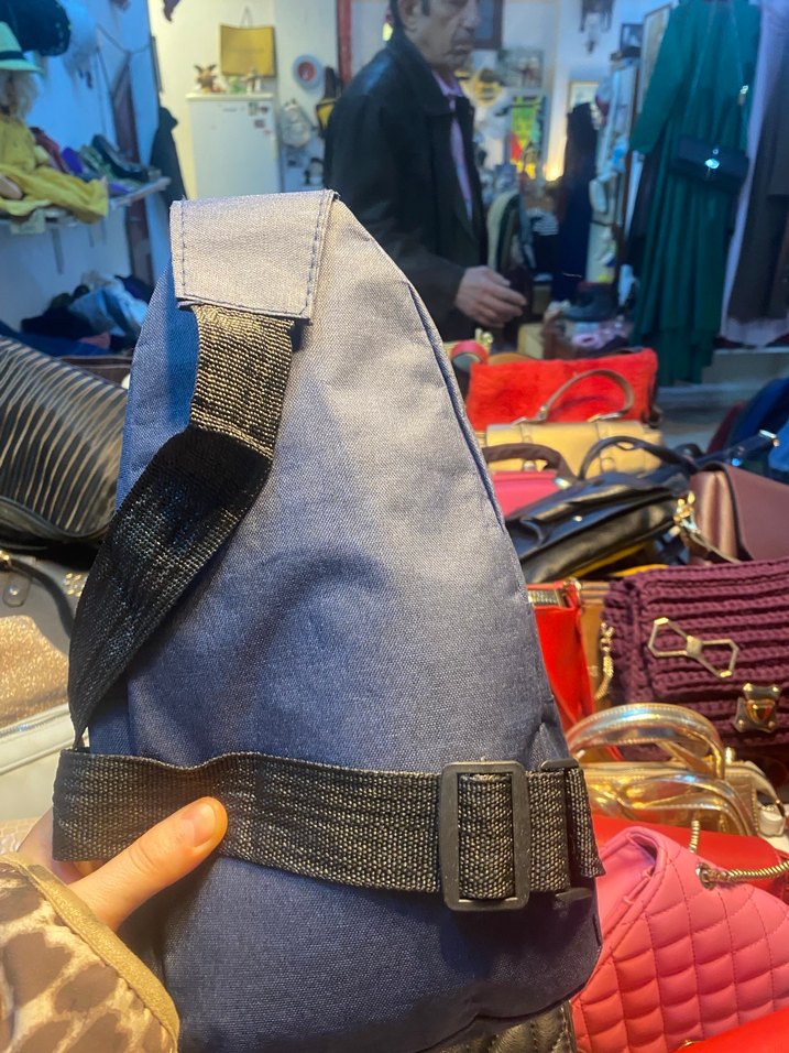 Mavi Gri Baskılı Erkek Omuz Çantası - Görsel 2