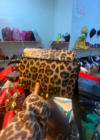 Kahverengi Leopar Desenli Kadın Omuz Çantası - Görsel 3