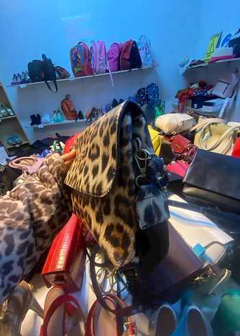 Kahverengi Leopar Desenli Kadın Omuz Çantası - Görsel 2