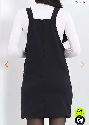 Siyah Kadın Midi Salopet Elbise - Görsel 2