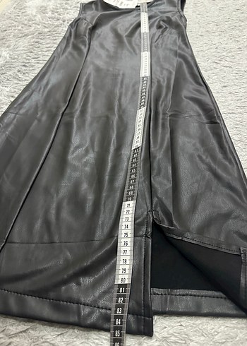 Siyah Deri Mini Elbise - Görsel 6