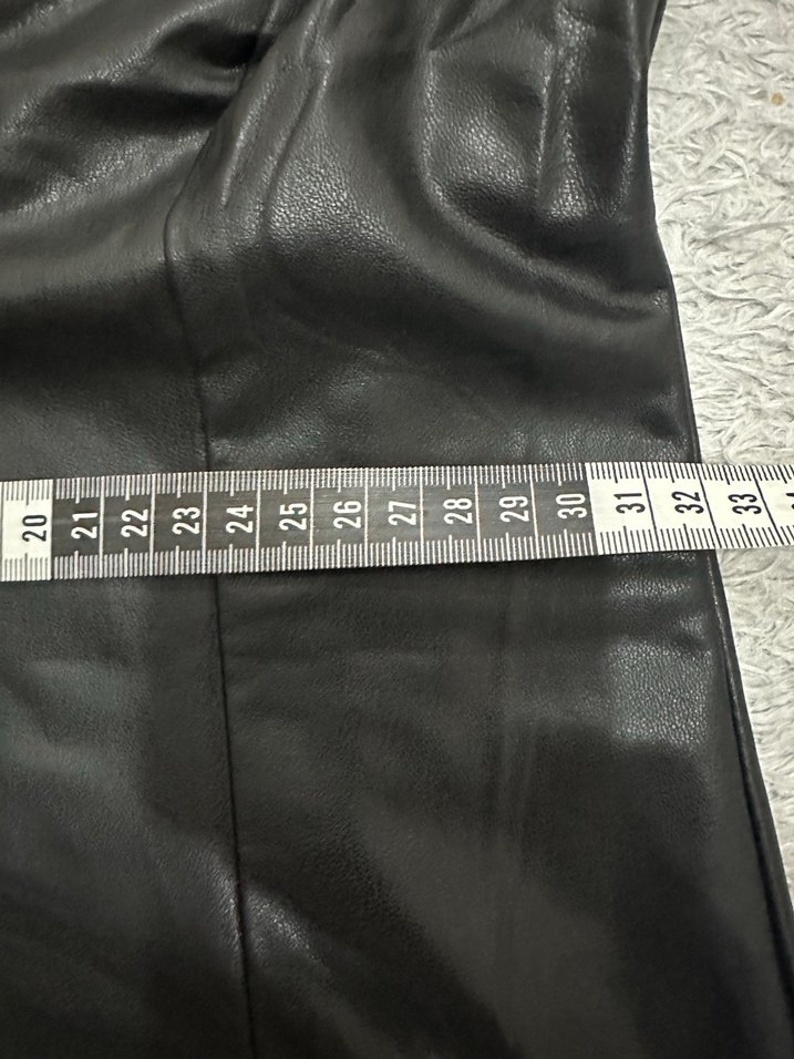 Siyah Deri Mini Elbise - Görsel 5