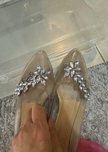 Bej kadeh Topuklu Kadın Abiye Ayakkabı - Görsel 3