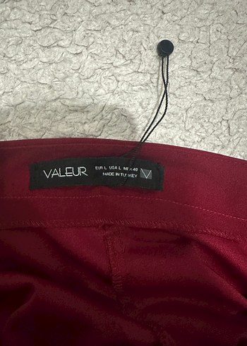 Bordo Kadın Kumaş Pantolon, Kemerli, Uzun - Görsel 5