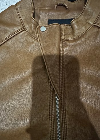 Pull&Bear Erkek Deri Mont - Görsel 7