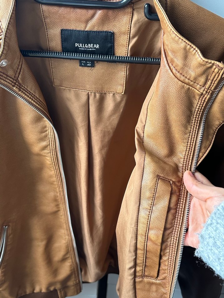 Pull&Bear Erkek Deri Mont - Görsel 2