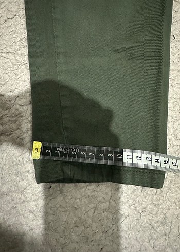 Kadın Haki Kemerli Rahat Kesim Kumaş Pantolon - Görsel 5