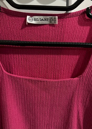 Pembe Kısa Kollu Mini Bluz - Görsel 2