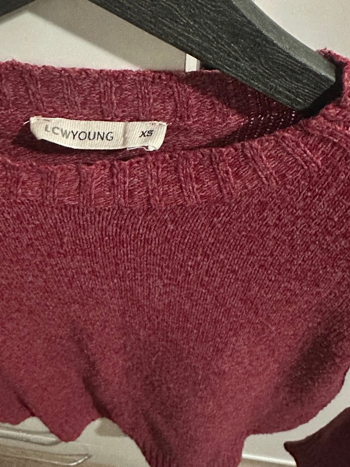 Bordo Kadın Örgü Kazak - Görsel 2