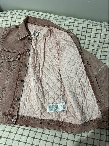 xs Beden Levi's Orjinal XS Pembe Kalın Astarlı Kot Ceket