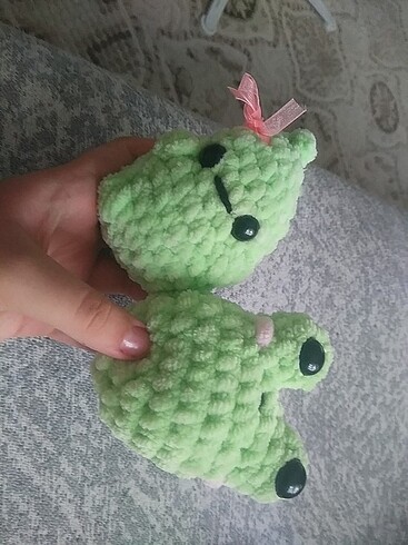 Couette dinozor ve kurbağa amigurumi set.