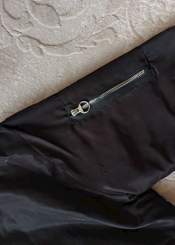 s Beden Siyah Fermuarlı Kadın Streetwear Ceket