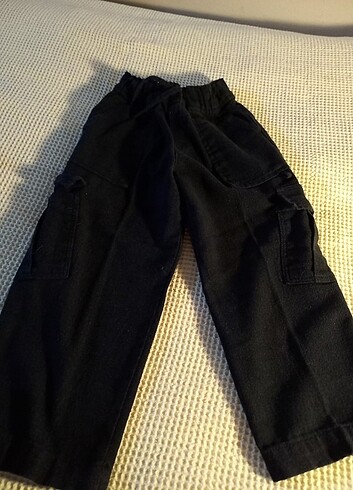 Siyah keten pantalon kiz çocuk için