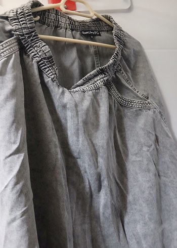 Bohem Gri Uzun kot/Keten Etek - Görsel 4