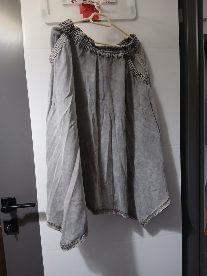 Bohem Gri Uzun kot/Keten Etek - Görsel 2