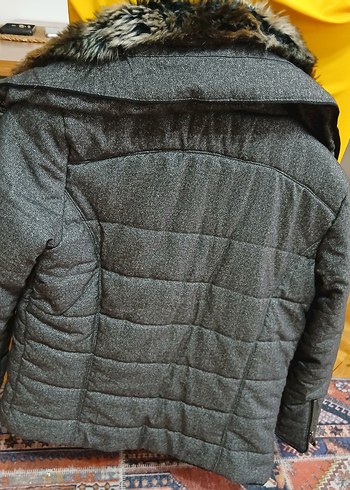 Gri Kürklü Kadın Kışlık Mont - Görsel 2