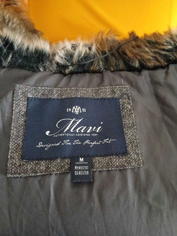 Gri Kürklü Kadın Kışlık Mont - Görsel 4