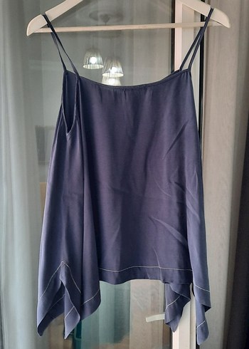 Kadın Mor Askılı Salaş Bluz - Görsel 3