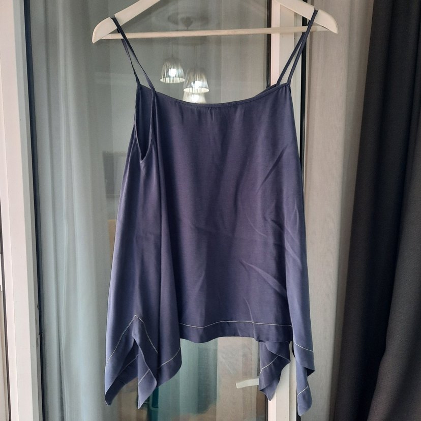 Kadın Mor Askılı Salaş Bluz - Görsel 3