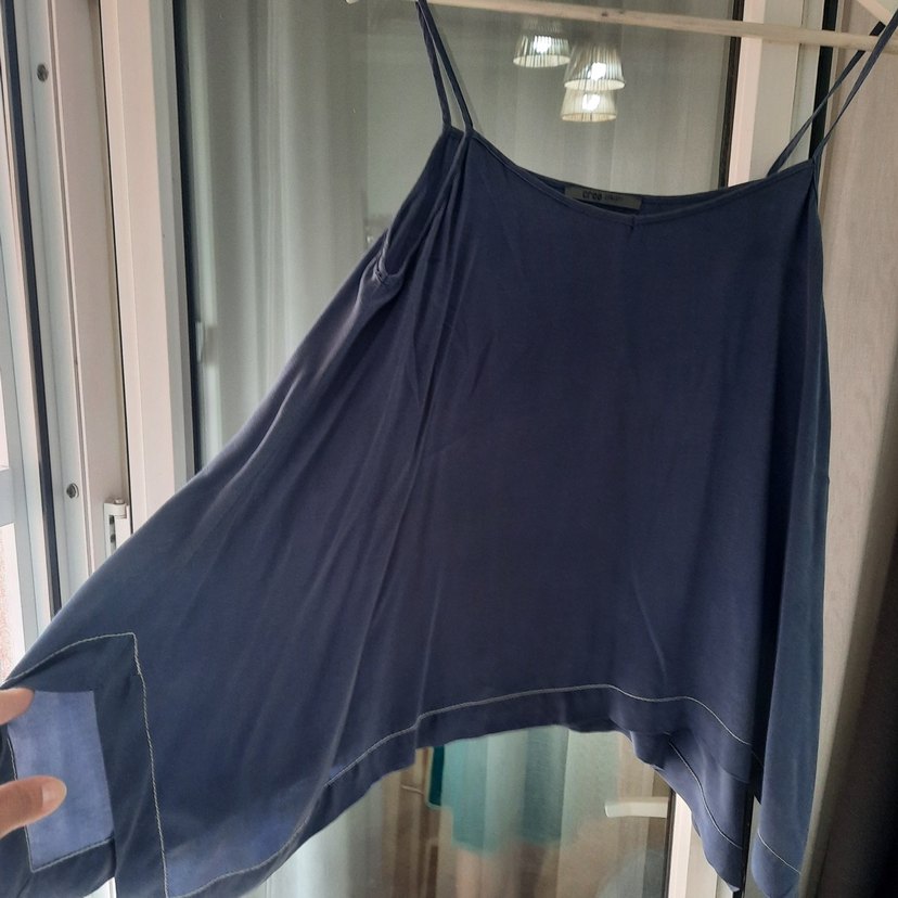 Kadın Mor Askılı Salaş Bluz - Görsel 2