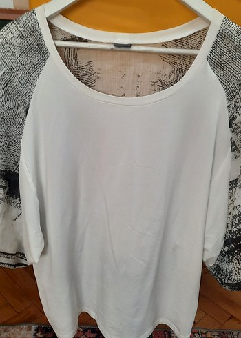 Beyaz Baskılı Salaş Kadın Bluz crea marka - Görsel 7