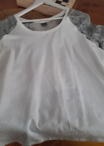 Beyaz Baskılı Salaş Kadın Bluz crea marka - Görsel 2