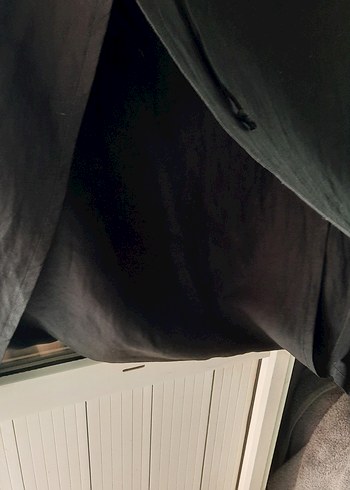 Kadın Siyah Keten Uzun Salaş Etek pantolon - Görsel 2