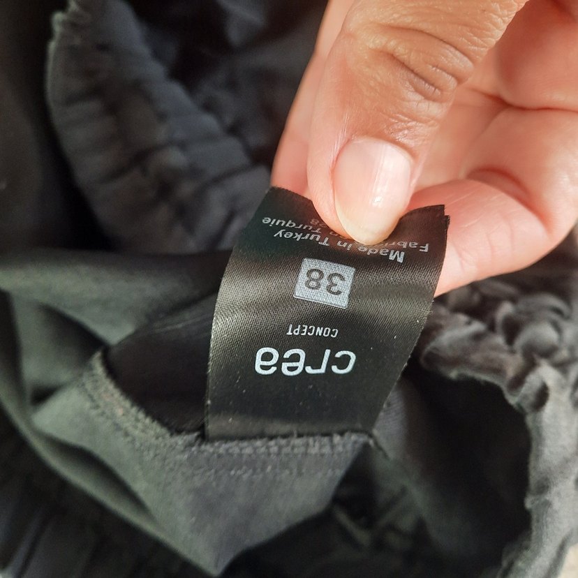 Kadın Siyah Keten Uzun Salaş Etek pantolon - Görsel 5