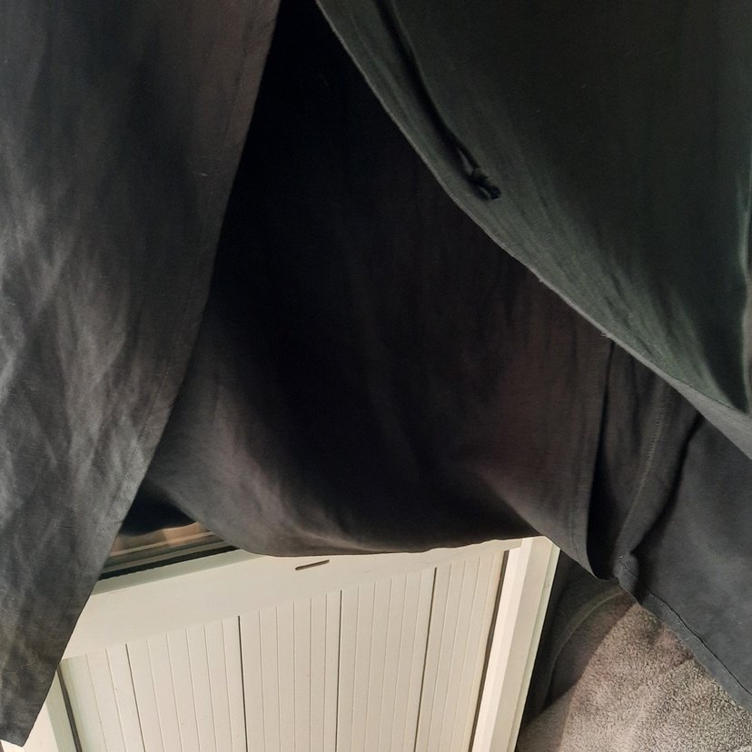 Kadın Siyah Keten Uzun Salaş Etek pantolon - Görsel 2