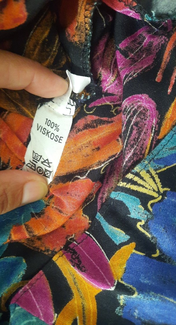 Renkli Bohem V Yaka Kısa Kollu Gömlek - Görsel 4