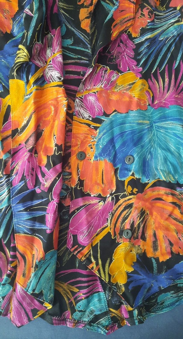 Renkli Bohem V Yaka Kısa Kollu Gömlek - Görsel 2