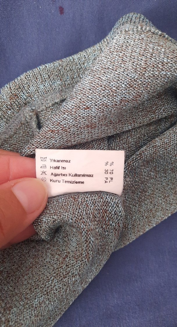 Gri Kolsuz Kadın Triko Süveter - Görsel 3