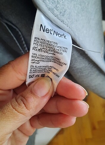 xl Beden gri Renk Network açık gri kaban