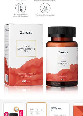 Zaroza Saç & Tırnak Vitamini 60 Kapsül - Görsel 2