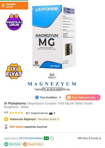Dr Phytopharma Magnezyum Complex 1650 Mg 60 Tablet