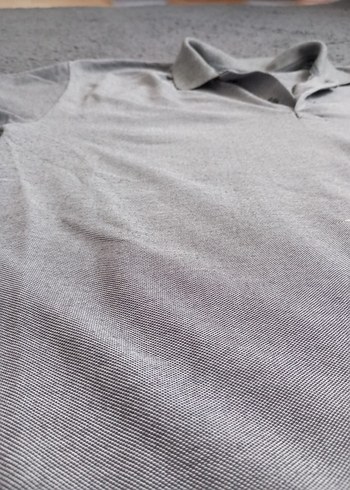 Gri Kısa Kollu Polo Tişört - Görsel 2