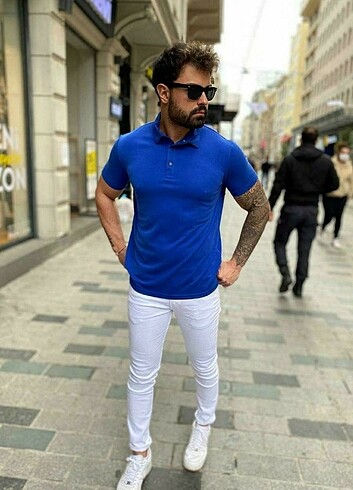 m Beden kırmızı Renk Erkek Polo Yaka T-shirt Yeni Sezon Slim Fit