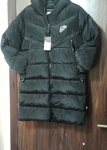 m Beden Nike Siyah Uzun Fermuarlı Erkek Mont