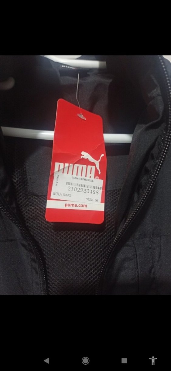 Erkek Siyah Puma Fermuarlı Yağmurluk - Görsel 4