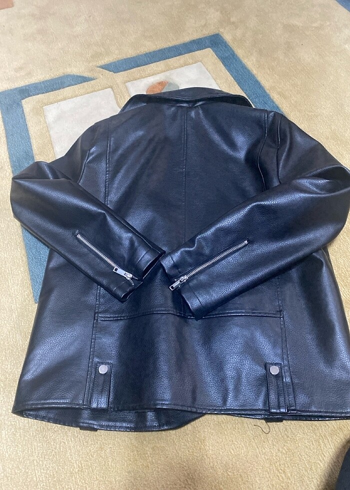 Defacto bayan bay deri görünümlü ceket - Görsel 3