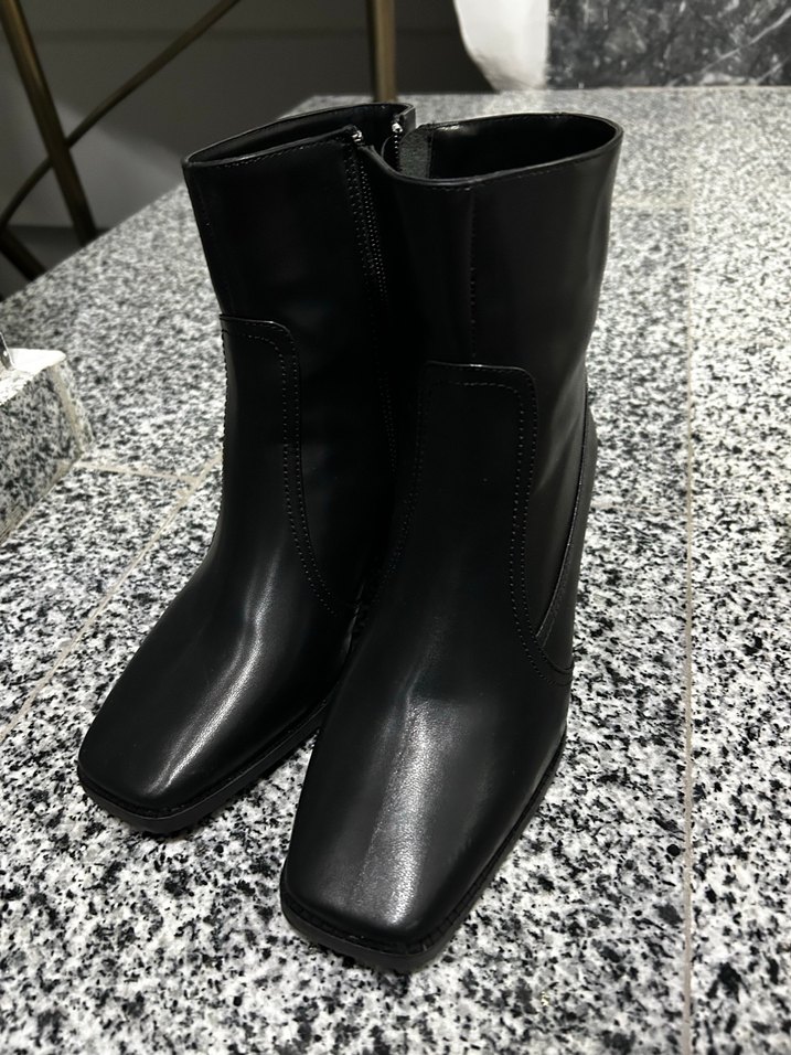 Siyah Rugan Stiletto Topuklu Kadın Bot - Görsel 3