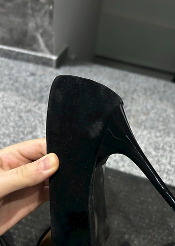 Siyah Süet Topuklu Kadın Ayakkabı - Görsel 7