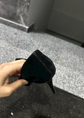 Siyah Süet Topuklu Kadın Ayakkabı - Görsel 8