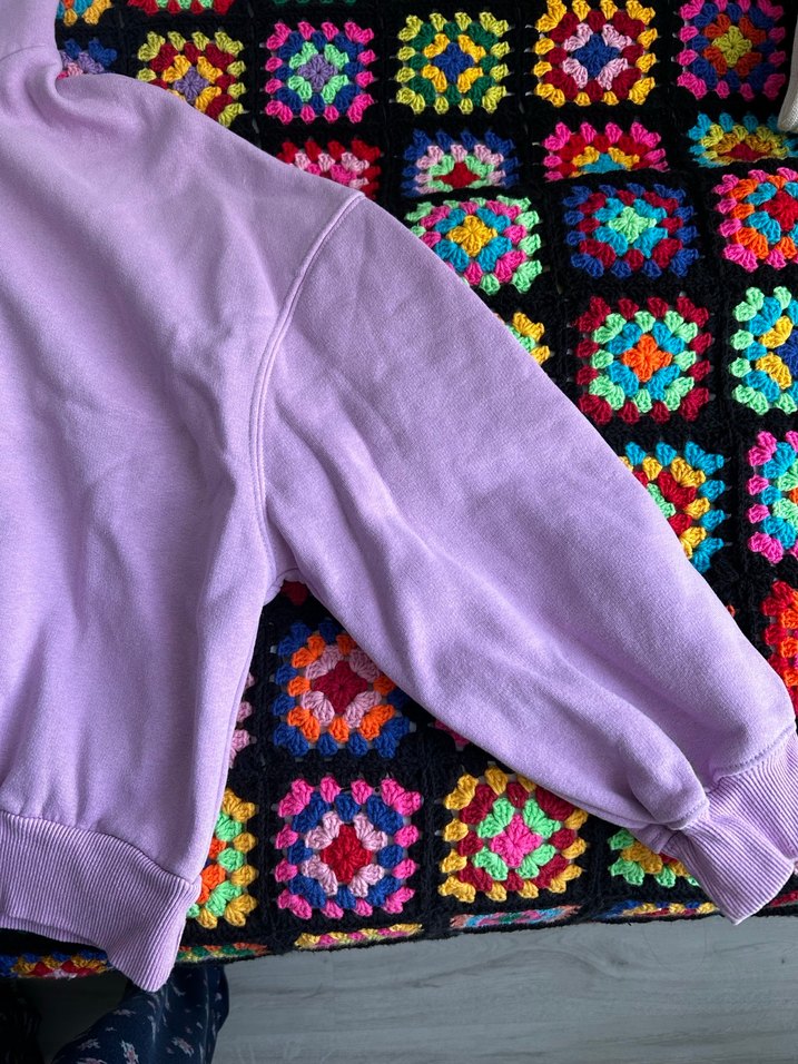 Lila Kapüşonlu Kadın Sweatshirt - Görsel 2